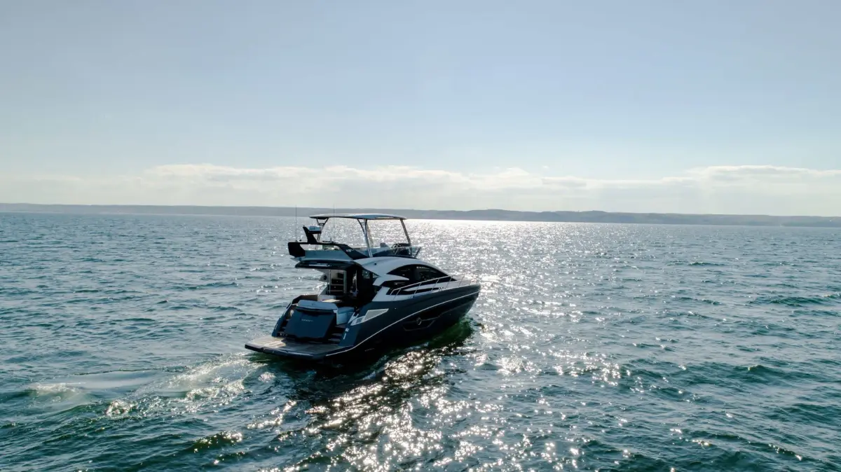 Cobrey 50 FLY, aft deck — Monaco Lux Yachts, Monaco. Cobrey 50 FLY — 16m